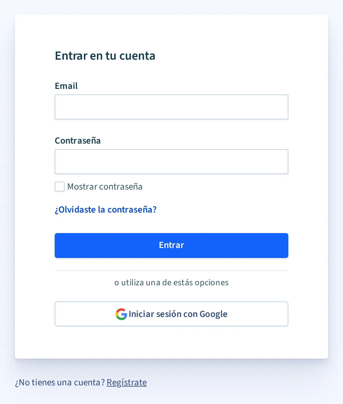 El formulario de inicio de sesión de B2Brouter