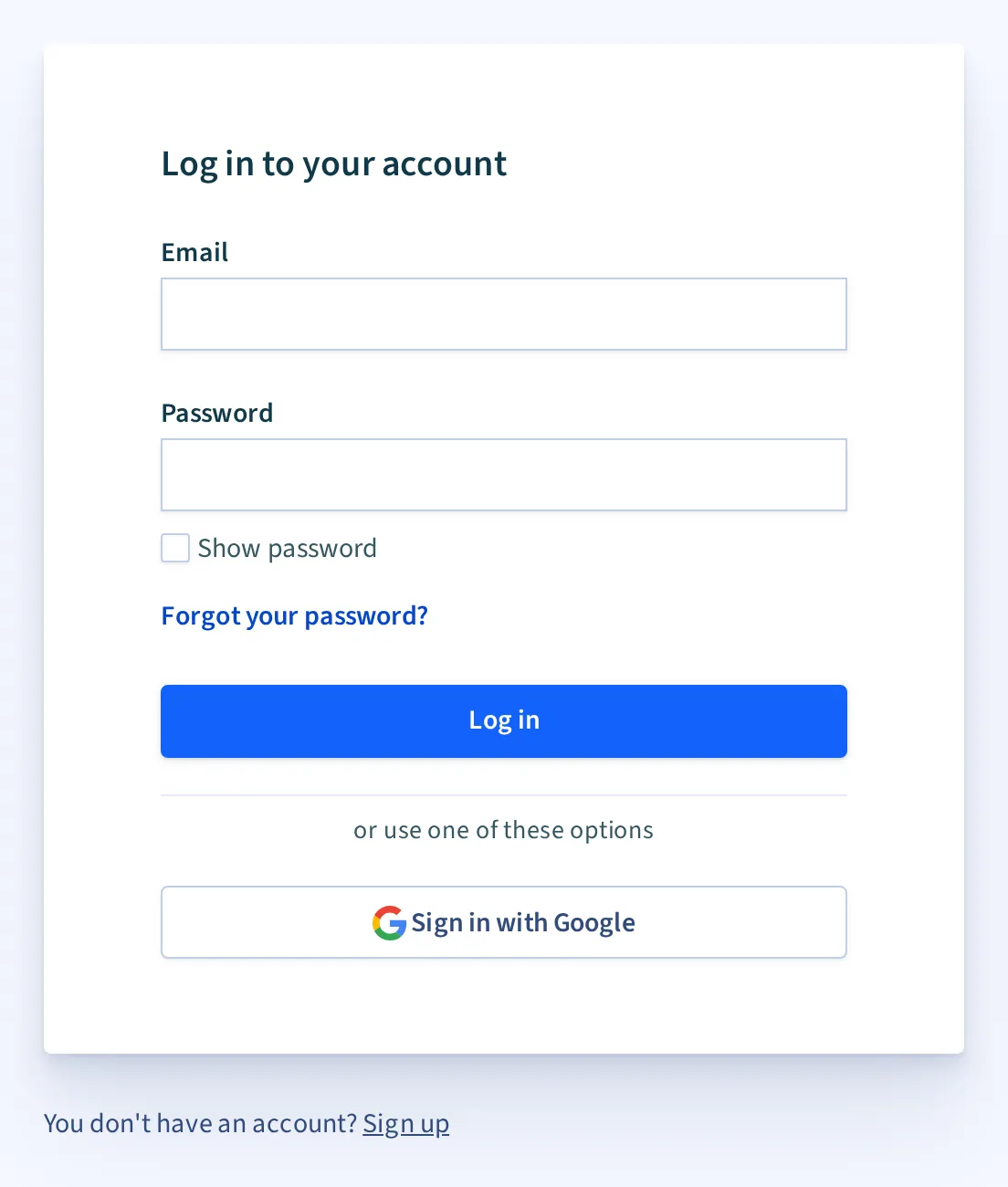 The B2Brouter login form